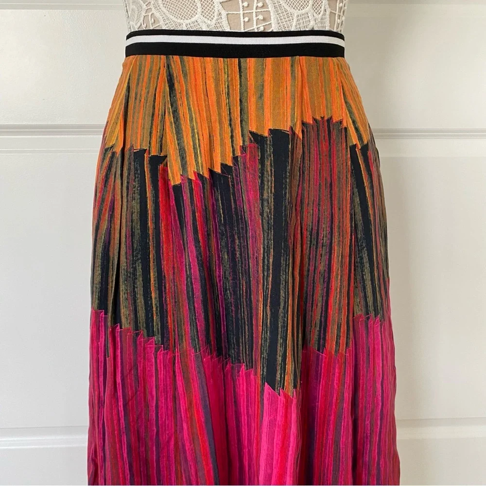 NEW HUNTER BELL Sunflare Midi Multicolor Boho Skirt, Sz 0 - Picture 2 of 7